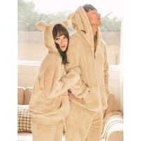 歌瑞尔可爱卡通加厚情侣睡衣秋冬季保暖舒棉绒男女家居服19065HH