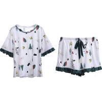 歌瑞尔甜美可爱两件套睡衣女休闲时尚印花短袖家居服套装20036HS