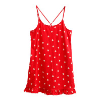 歌瑞尔新款时尚甜美可爱睡裙女性感印花睡衣家居服19118HD