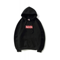 Supreme春秋冬新款套头连帽情侣卫衣男女外套加绒黑色