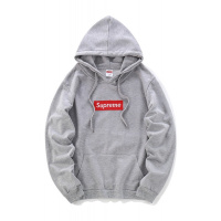 Supreme春秋冬新款套头连帽情侣卫衣男女外套薄款灰色