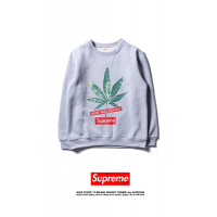 Supreme春秋冬新款圆领套头情侣加绒印花卫衣