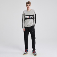 爱国者logo印花拼色长袖卫衣