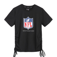 19年女纯色大logo印花束带短袖T恤