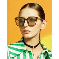 MOLSION陌森眼镜女新款太阳镜圆框大脸情侣驾驶镜全框偏光司机镜MS5015