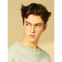 Molsion陌森眼镜架女Angelababy同款情侣眼镜框金属圆框近视镜MJ7018