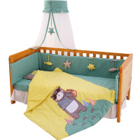 龙之涵 婴儿床上用品 婴儿床围套件十件套 纯棉新生儿宝宝被子双被芯
