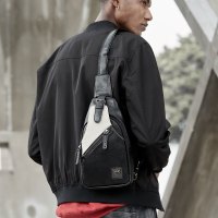 yok胸包男士包包单肩斜挎包男韩版新款运动休闲包男挎包PU皮包潮