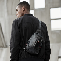 yok胸包男士单肩包时尚潮流斜挎包简约休闲包韩版小包包pu皮背包