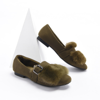 It's Q 豆豆鞋女平底羊毛保暖单鞋女鞋2018冬季新款