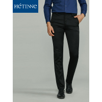红豆旗下高端品牌轩帝尼(HETINNE)男装秋冬季男士休闲裤轻奢商务男装竹纤维中腰休闲裤男长裤