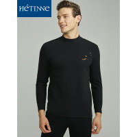 红豆旗下高端品牌轩帝尼(HETINNE)男装2019秋季新款男士T恤轻奢商务男装印花长袖T恤男