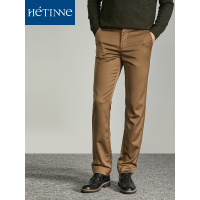 红豆旗下高端品牌轩帝尼(HETINNE)男装2019秋季男士休闲裤轻奢商务气质中腰休闲裤男长裤