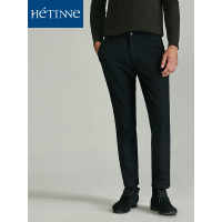 红豆旗下高端品牌轩帝尼(HETINNE)男装2019秋季男士休闲裤时尚条纹修身休闲裤男