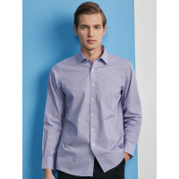 红豆旗下高端品牌轩帝尼(HETINNE)男装2019秋季新款全棉DP免烫波点十字提花长袖衬衫男