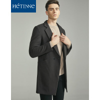 红豆旗下高端品牌轩帝尼(HETINNE)男装2019秋季新款简约有型西服领羊毛大衣男士呢大衣外套男