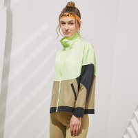 vansydical范斯蒂克运动风衣女秋冬季新款拼接撞色立领外套户外跑步运动衣女