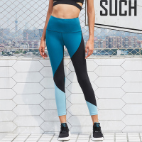 vansydical范斯蒂克运动紧身裤女秋冬高腰弹力健身裤跑步透气速干长裤拼色显瘦瑜伽裤