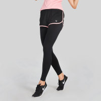 范斯蒂克(vansydical)健身裤女跑步运动紧身裤假两件瑜伽服弹力速干打底压缩裤运动长裤