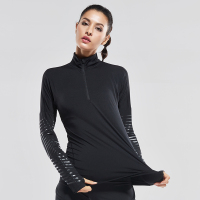 范斯蒂克(vansydical)运动上衣女秋冬长袖健身上衣速干户外跑步服透气瑜珈服立领训练服