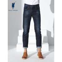 polo sport 牛仔裤男士青年商务休闲长裤子男中腰直筒宽松牛仔裤男装