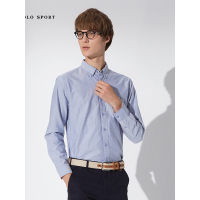 polo sport 长袖衬衫男男士免烫韩版修身商务长袖衬衣青年休闲秋季 蓝色