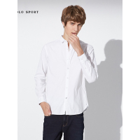 polo sport 长袖衬衫男男士免烫韩版修身商务长袖衬衣青年休闲秋季新品 白色