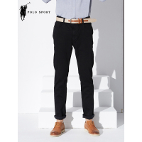 polo sport 牛仔裤男士青年商务休闲长裤子男中腰直筒宽松牛仔裤男装 黑色