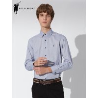 polo sport 长袖衬衫男秋冬季时尚休闲新品舒适柔软衬衫男 蓝色