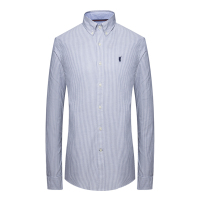 POLO SPORT 衬衫男条纹长袖2018秋季新款棉质青年修身商务休闲长袖衬衣男 73PW155724154