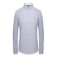 POLO SPORT 衬衫男条纹长袖2018秋季新款棉质青年修身休闲运动长袖衬衣男 73PW155743350