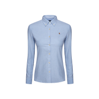 polo sport 长袖衬衫女纯色纯棉2018秋季新品时尚衬衣免烫翻领女正装 74LF420424146