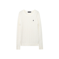 polo sport 针织衫2018秋冬新款女士套头V领麻花白色针织衫针织衫女内搭打底衫 73MQ400308646