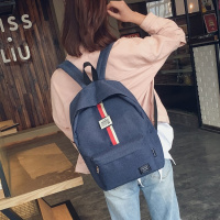 girdio 织带贴标文艺学生书包萌点儿吖韩版休闲文艺大容量双肩包152