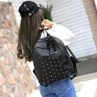 girdio 女包包新款时尚铆钉双肩背包百搭学院风男女学生书包简约旅游潮包993