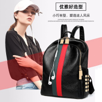girdio 明星同款2018新款韩版时尚撞色双肩背包潮学院风个性铆钉旅行包袋127