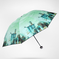 HONDAR 四折罗曼城堡防UV晴雨两用防紫外线防晒伞1559X