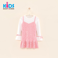 EICHITOO KIDS爱居兔童装冬装女童裙子休闲荷叶边长袖连衣裙