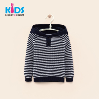 EICHITOO KIDS爱居兔童装男童套头连帽条纹休闲春秋毛衫