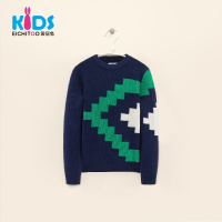 EICHITOO KIDS爱居兔童装男童套头圆领休闲春秋几何毛衫中大童毛衣针织衫