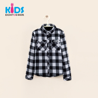 EICHITOO KIDS爱居兔童装男童长袖休闲格纹衬衫