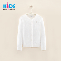 EICHITOO KIDS爱居兔童装女童纯棉单排扣圆领毛线休闲开衫