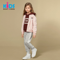 EICHITOO KIDS爱居兔童装春秋女大童时尚全棉休闲撞色中腰针织长裤