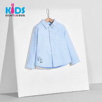 爱居兔童装春秋男小童时尚纯色长袖休闲衬衫