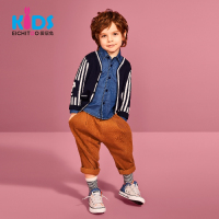 EICHITOO KIDS爱居兔童装春秋男小童纯色全棉时尚中腰长裤休闲裤中大童裤子