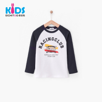 EICHITOO KIDS爱居兔童装2019春季男童圆领长袖印花T恤
