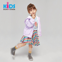 EICHITOO KIDS爱居兔童装2019春季女小童纯色连帽休闲长袖茄克