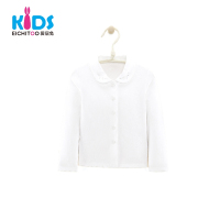 EICHITOO KIDS爱居兔童装春季女童娃娃领纯色长袖针织衬衫