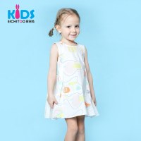 爱居兔童装儿童夏装2018女小童纯棉连衣裙印花裙子