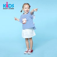 爱居兔 童装2018夏季女小童梭织半裙